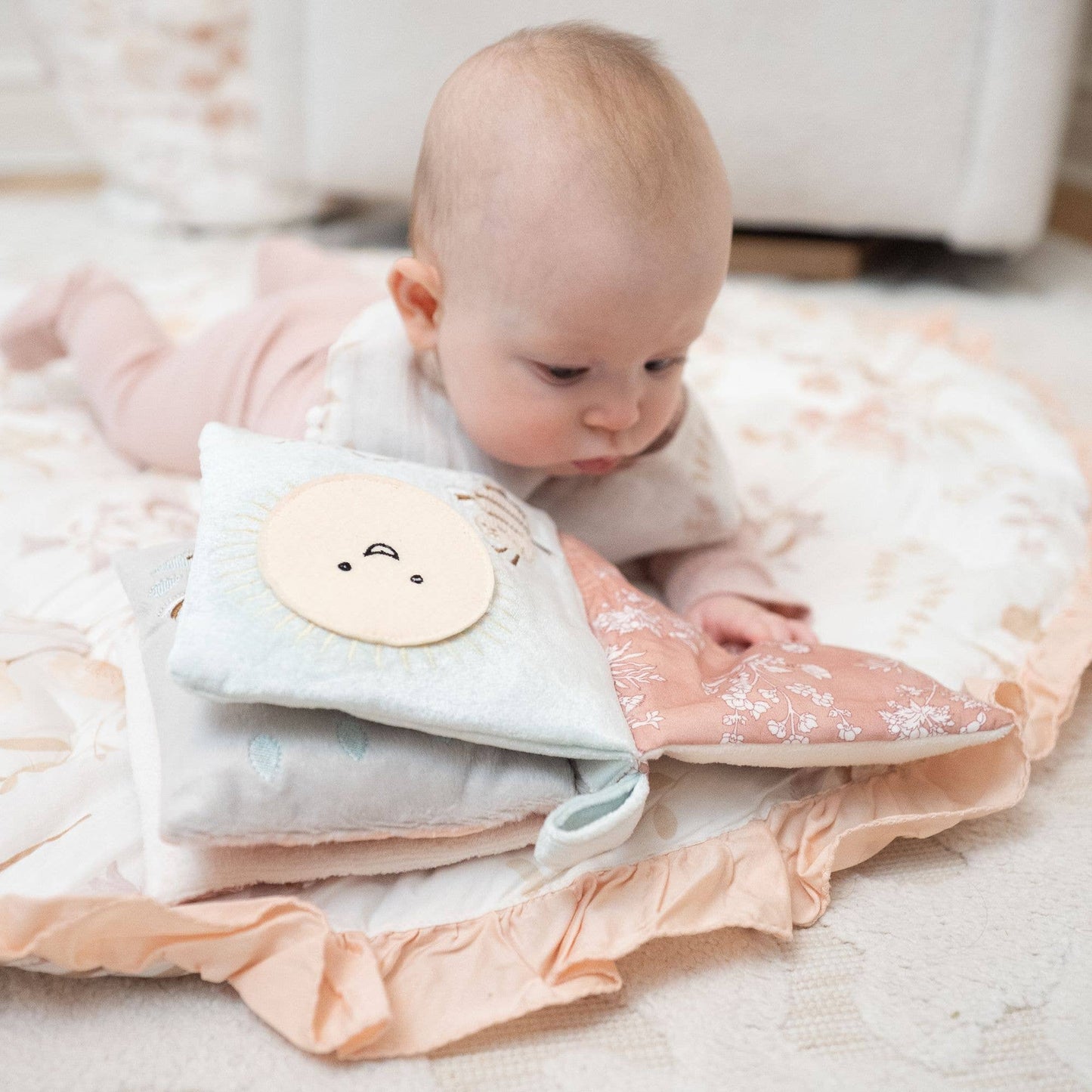 Violet Floral Ruffle Baby Play Mat