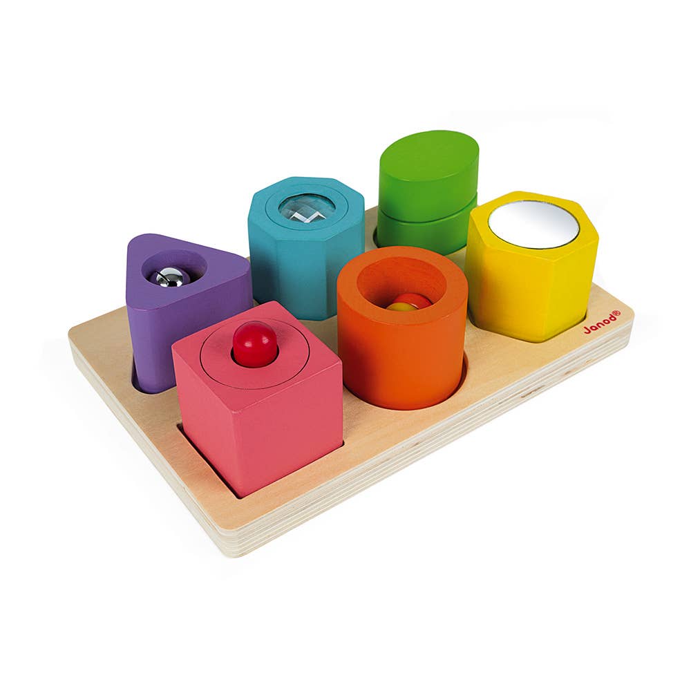 Wood Shapes & Sounds 6 Block Puzzle