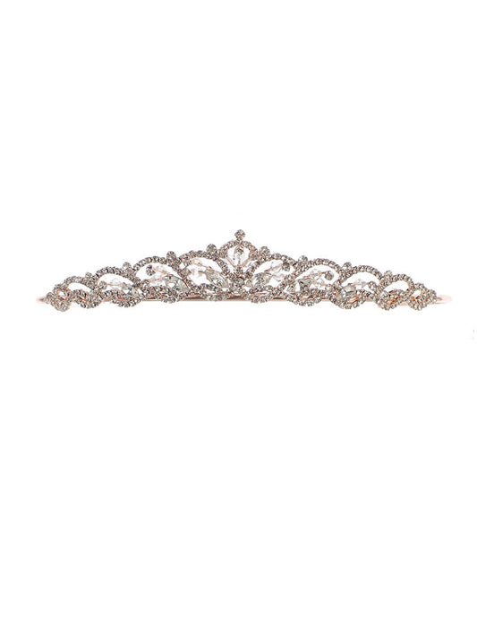 Large Gold Rhinestone Tiara