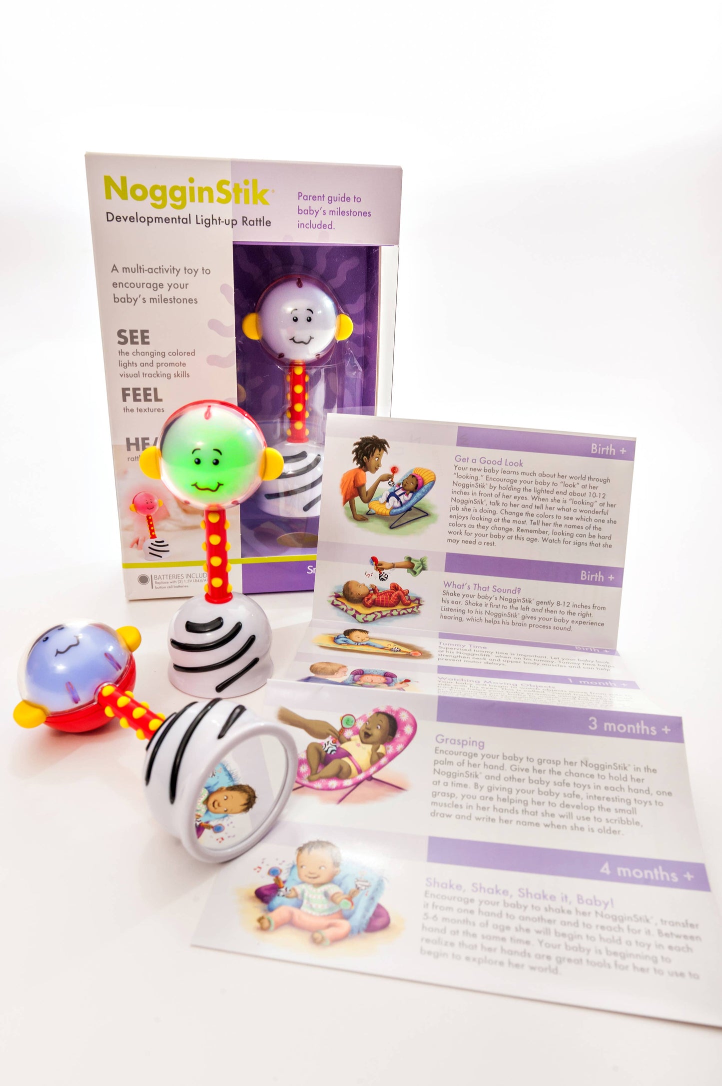 NogginStik Developmental Light-up Rattle