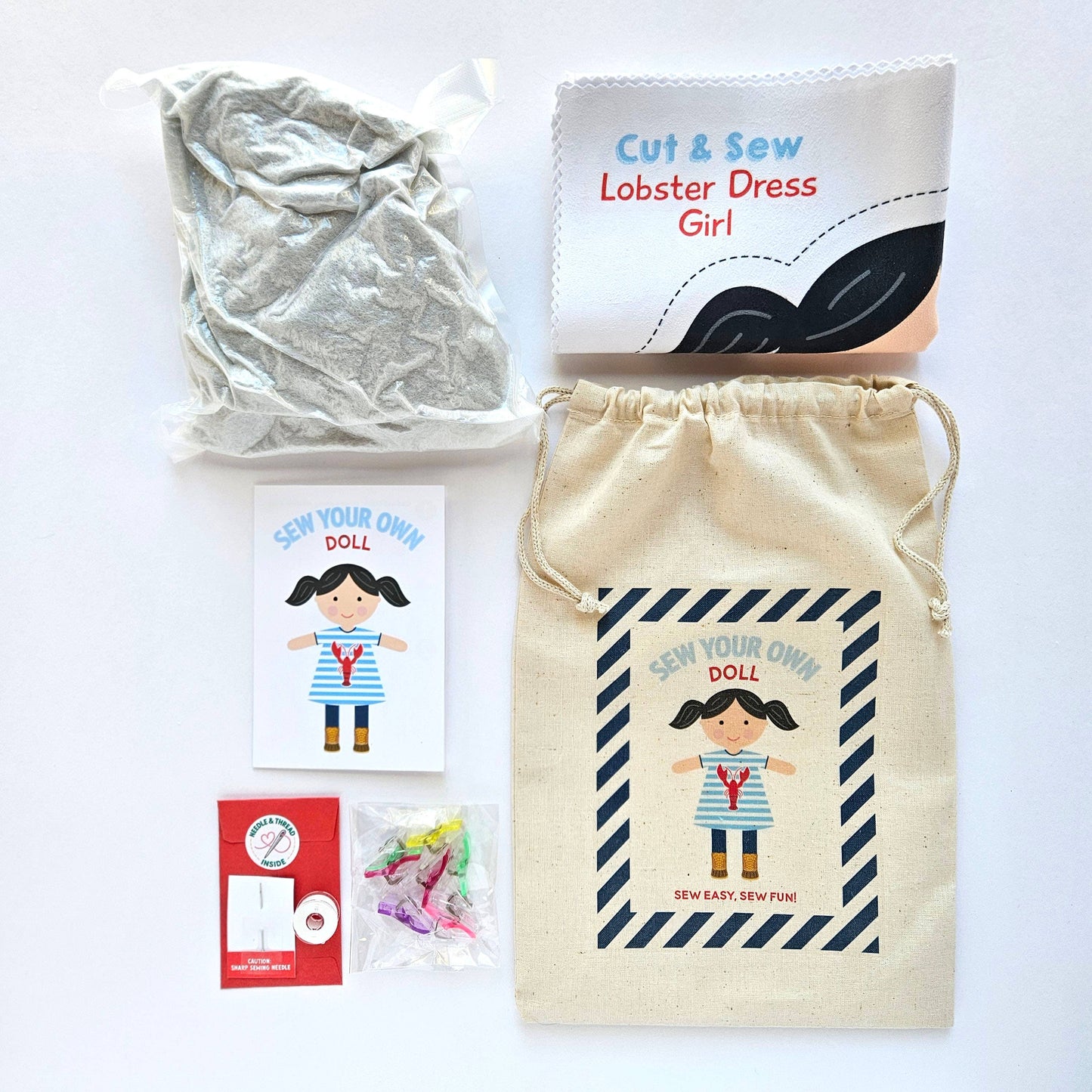 Sew Your Own Lobster Doll -Brown Hair