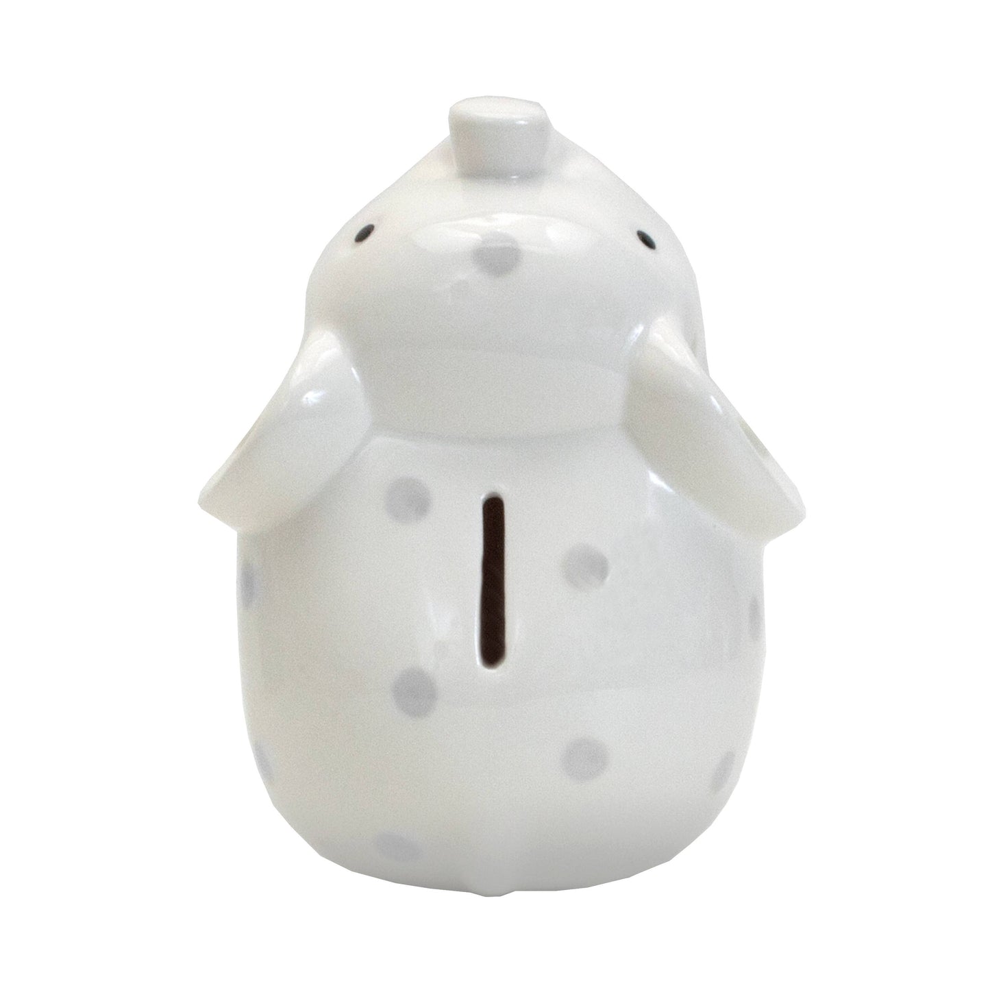 White Elephant Bank: Gray Polka Dots