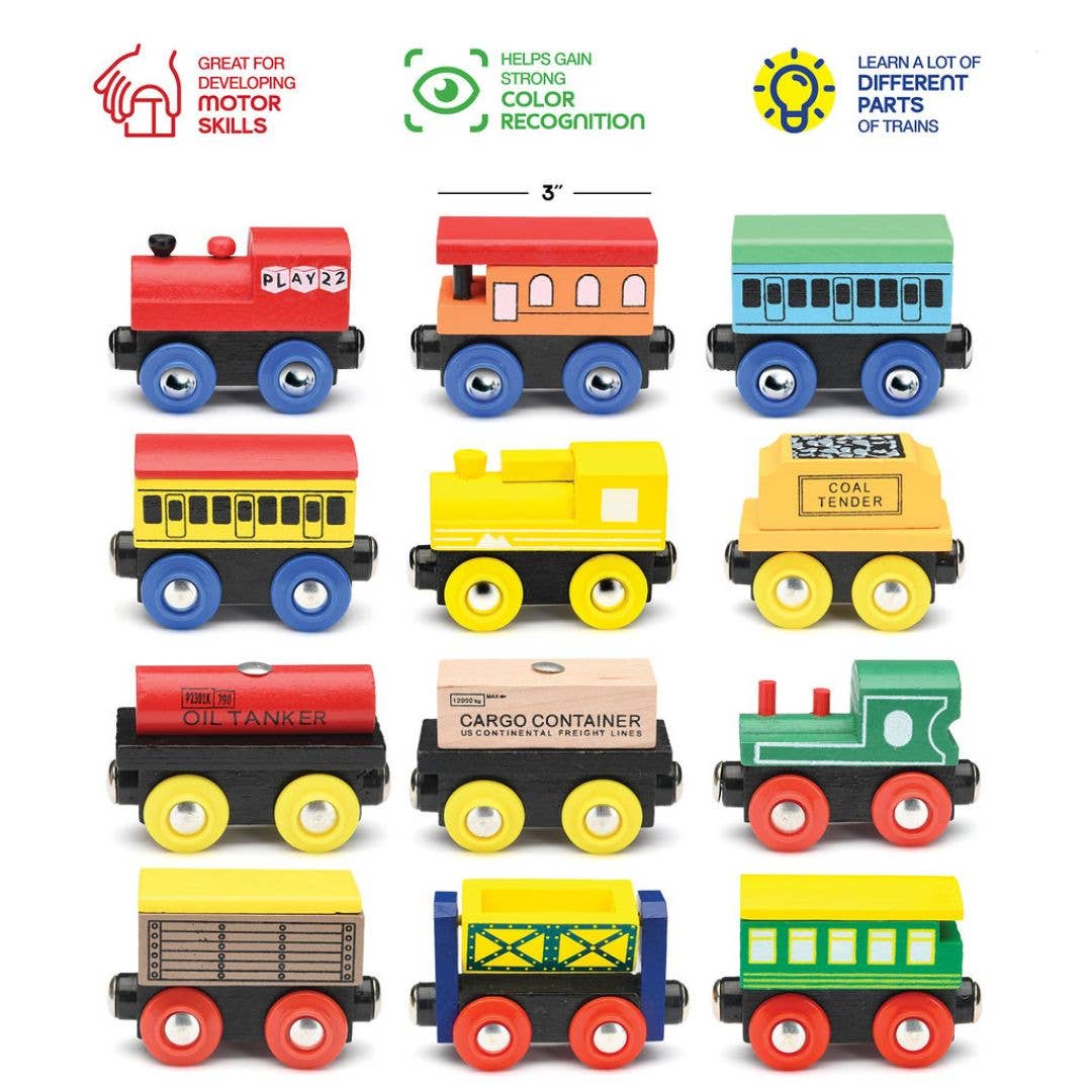 Wooden Train Set 12 PCS
