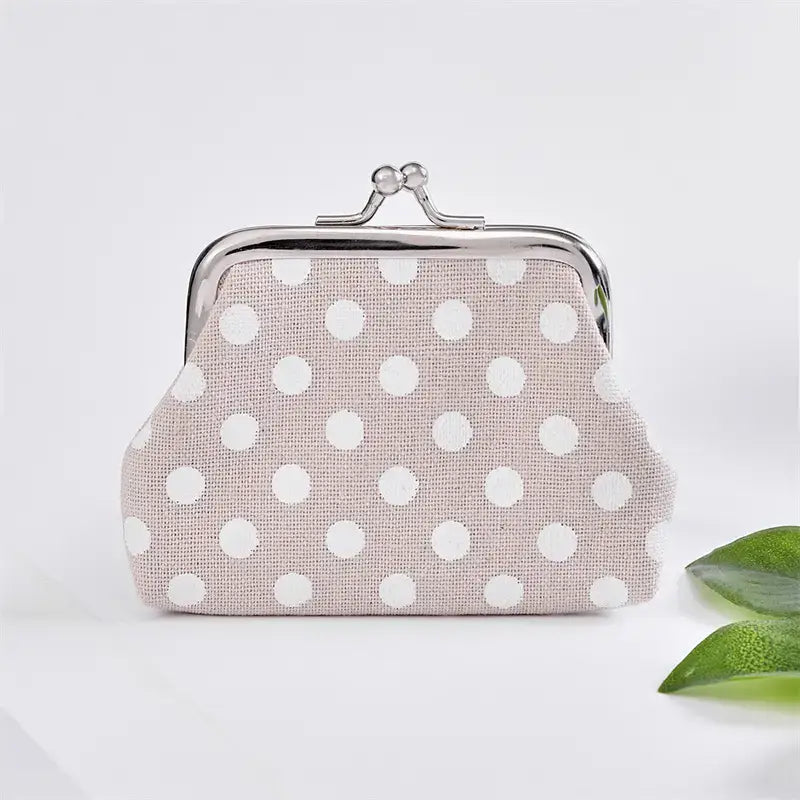 Polka Dot Kiss Lock Coin Purses, Convenient Multipurpose: Purple