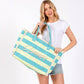 SUMMER Embroidered Fringe Tote: Lime