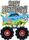 Birthday Card -Foil - Shark Monster Truck