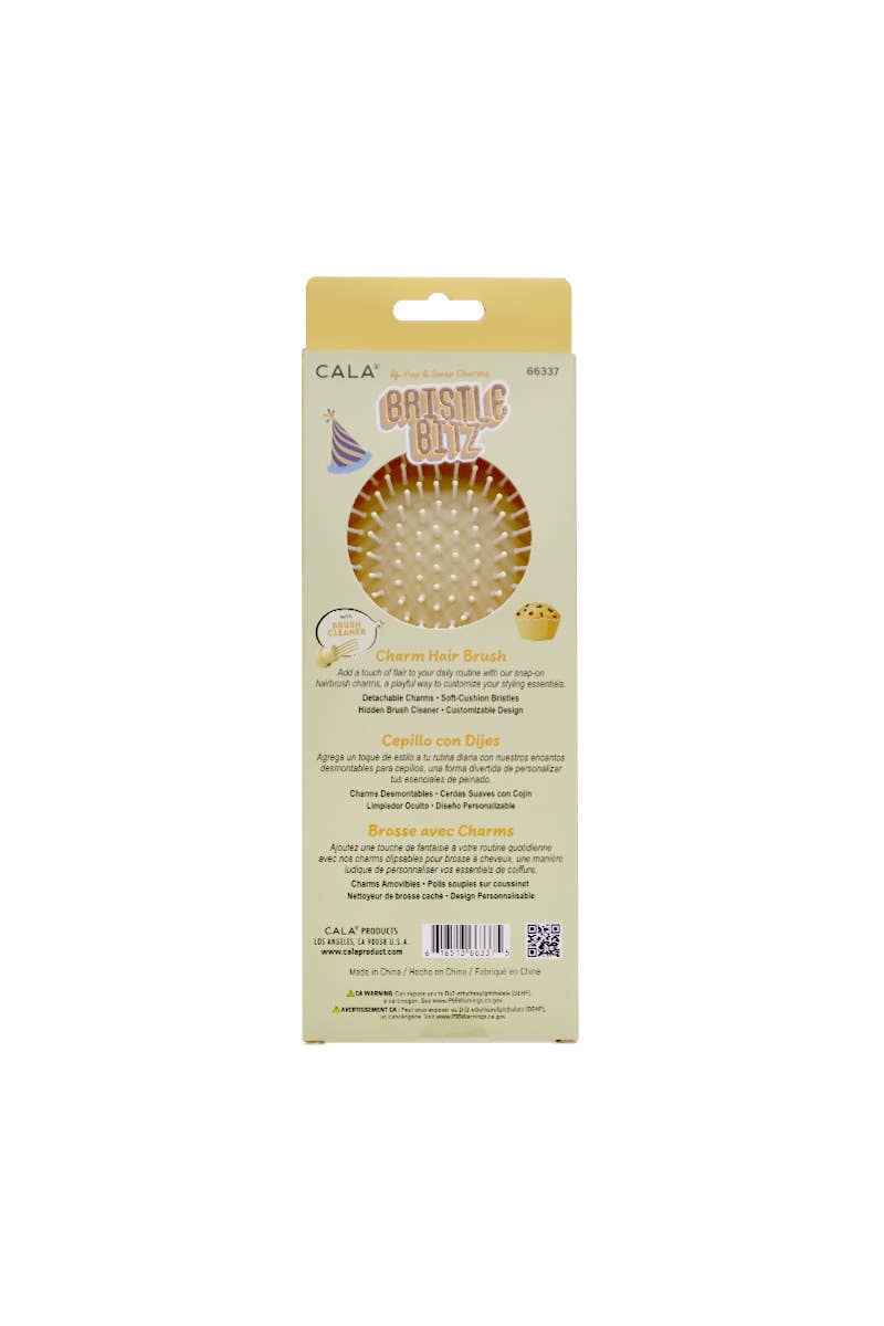 Yellow Bristle Bitz Charm Hair Brush