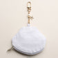 Scallop Charm Keychain Beaded Pouch: White