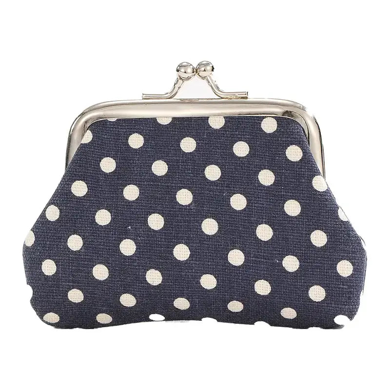 Polka Dot Kiss Lock Coin Purses, Convenient Multipurpose: Purple