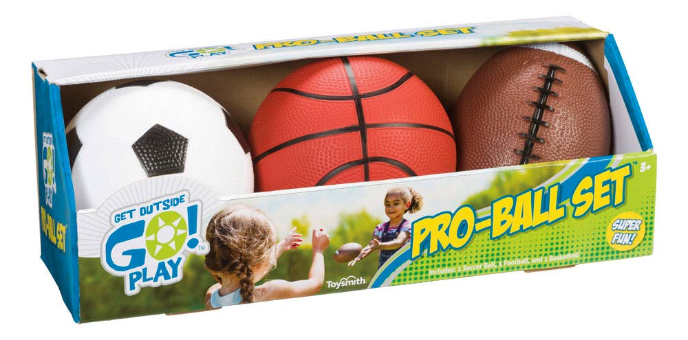 GO!™ Pro-Ball Set - Soccer Ball, Football, Basketball