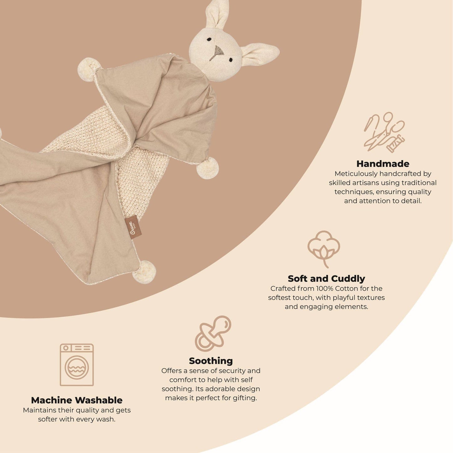 Bunny Organic Baby Lovey Blanket