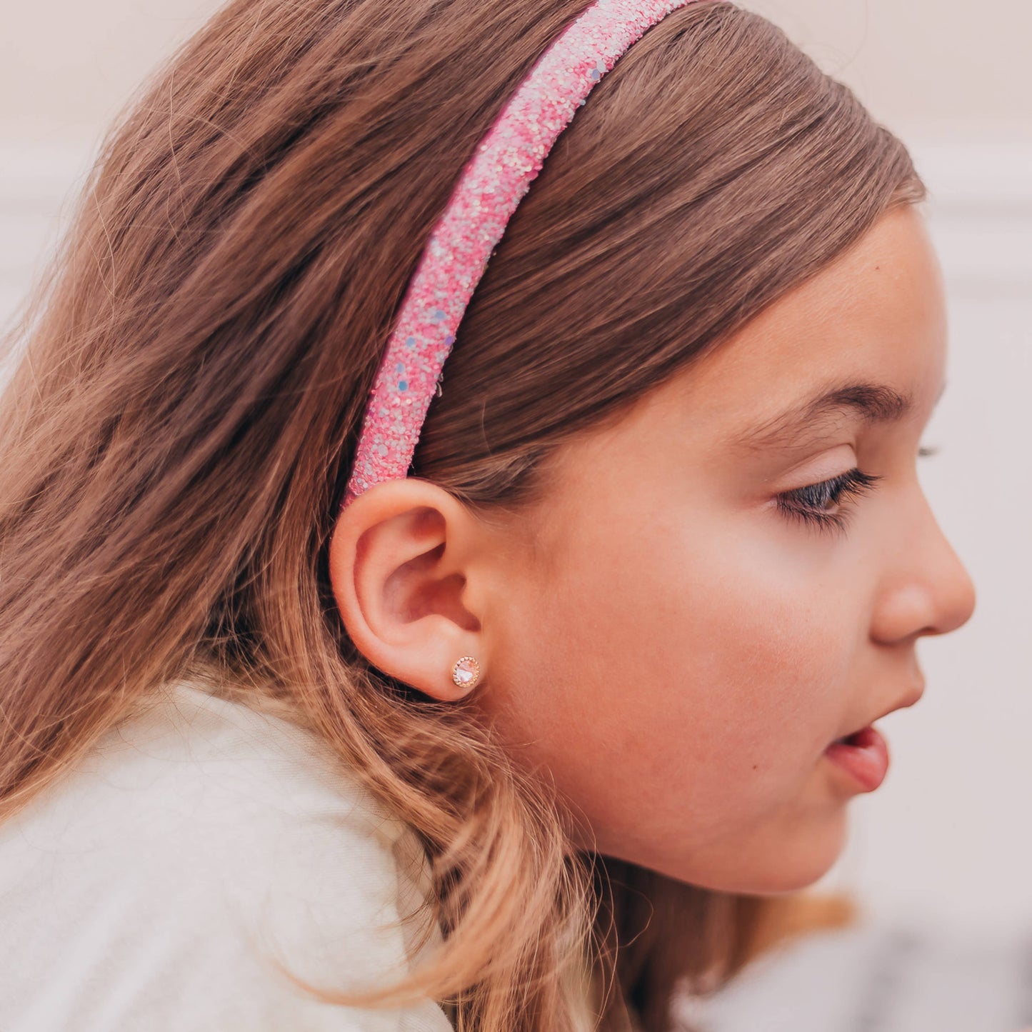 Thin Glitter Headband: Pink