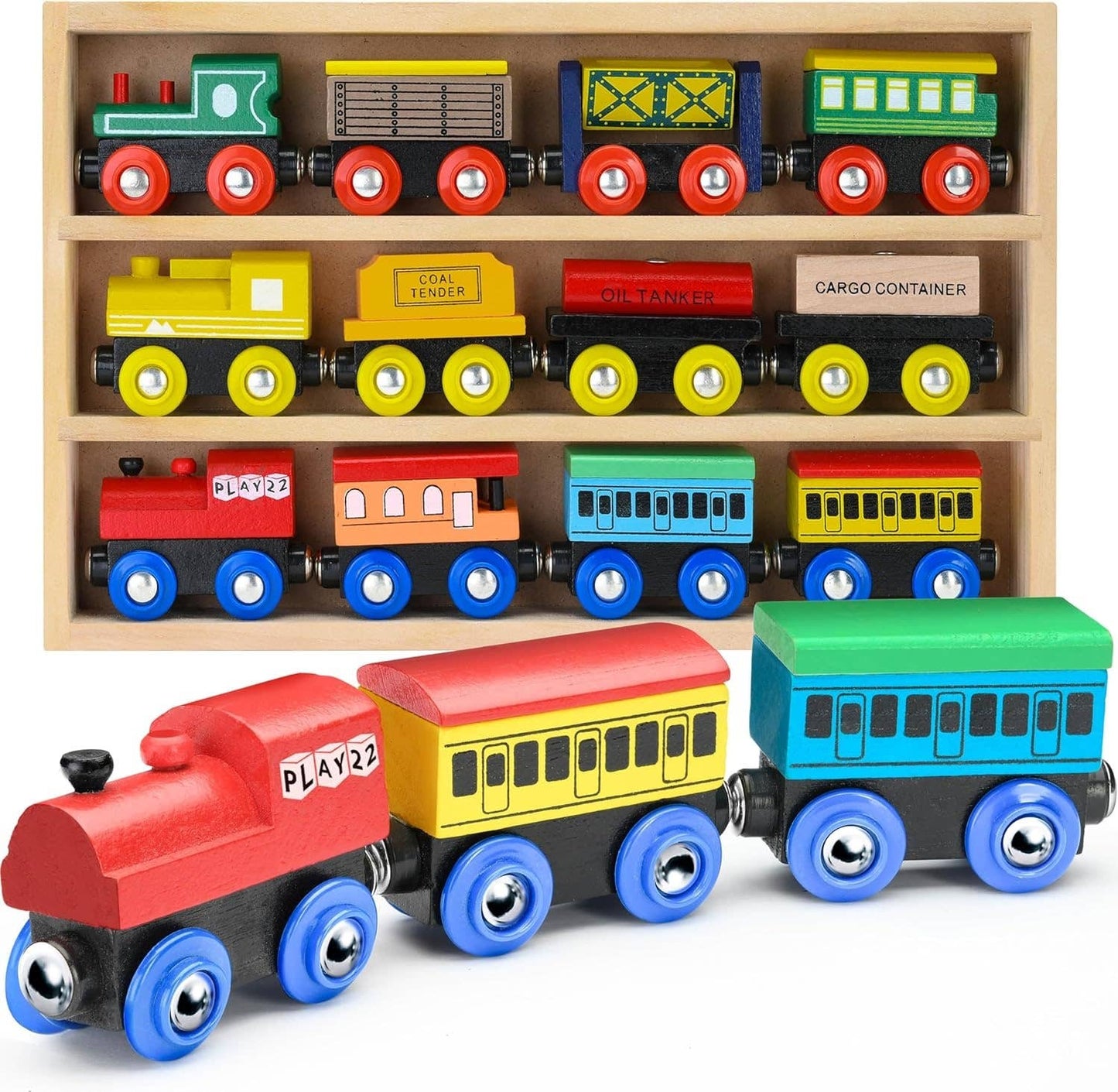 Wooden Train Set 12 PCS
