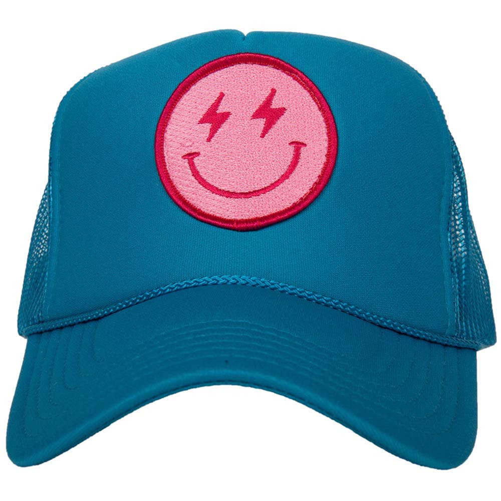 Hot Pink  Happy Face Trucker Light Pink