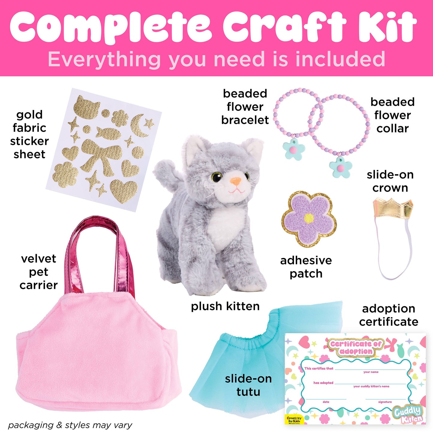 Decorate a Cuddly Kitten DIY Craft Kit for Kids