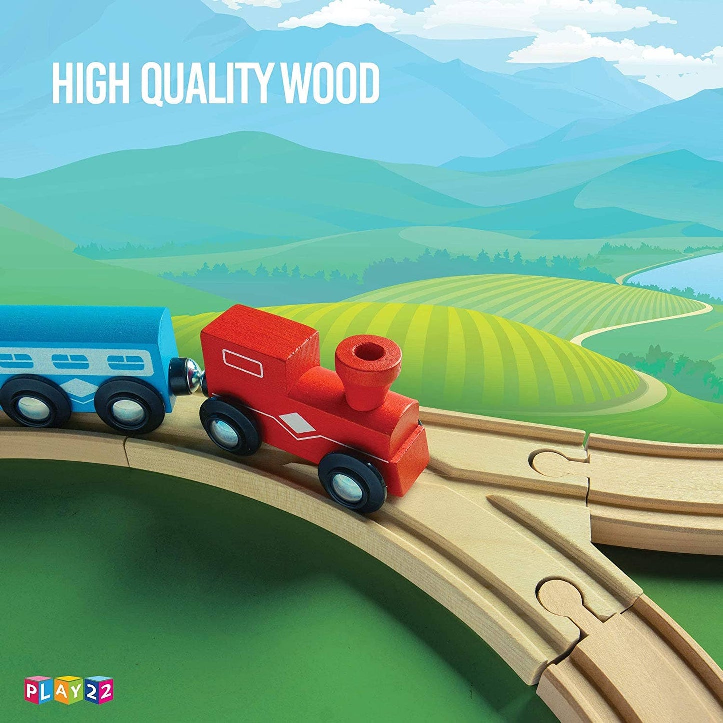 Wooden Train Tracks 54 PCS