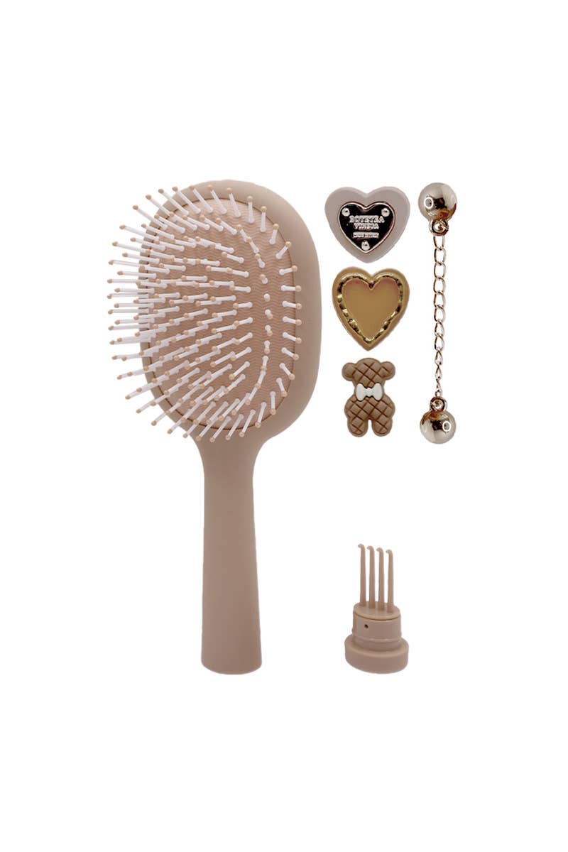 Chocolate Bristle Bitz Charm Hair Brush