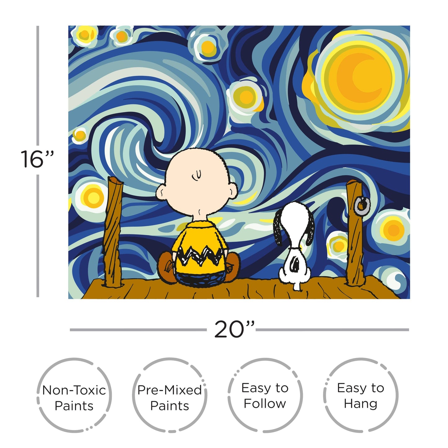 Peanuts Starry Night Art by Numbers