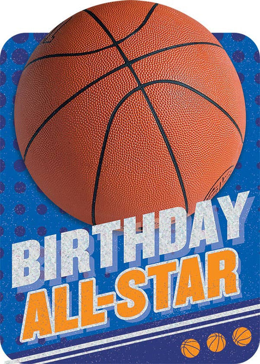 Basketball Foil Birthday Cards