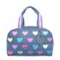 Metallic Heart-Patch Denim Medium Duffle