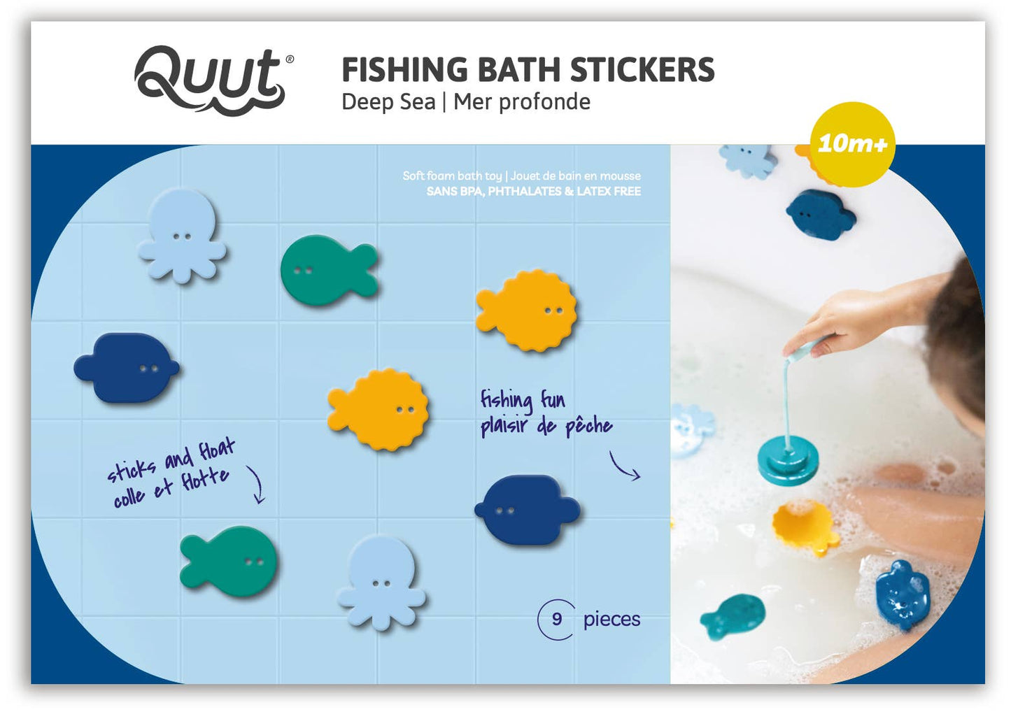 Quut Fishing Bath Stickers: Frog Pond