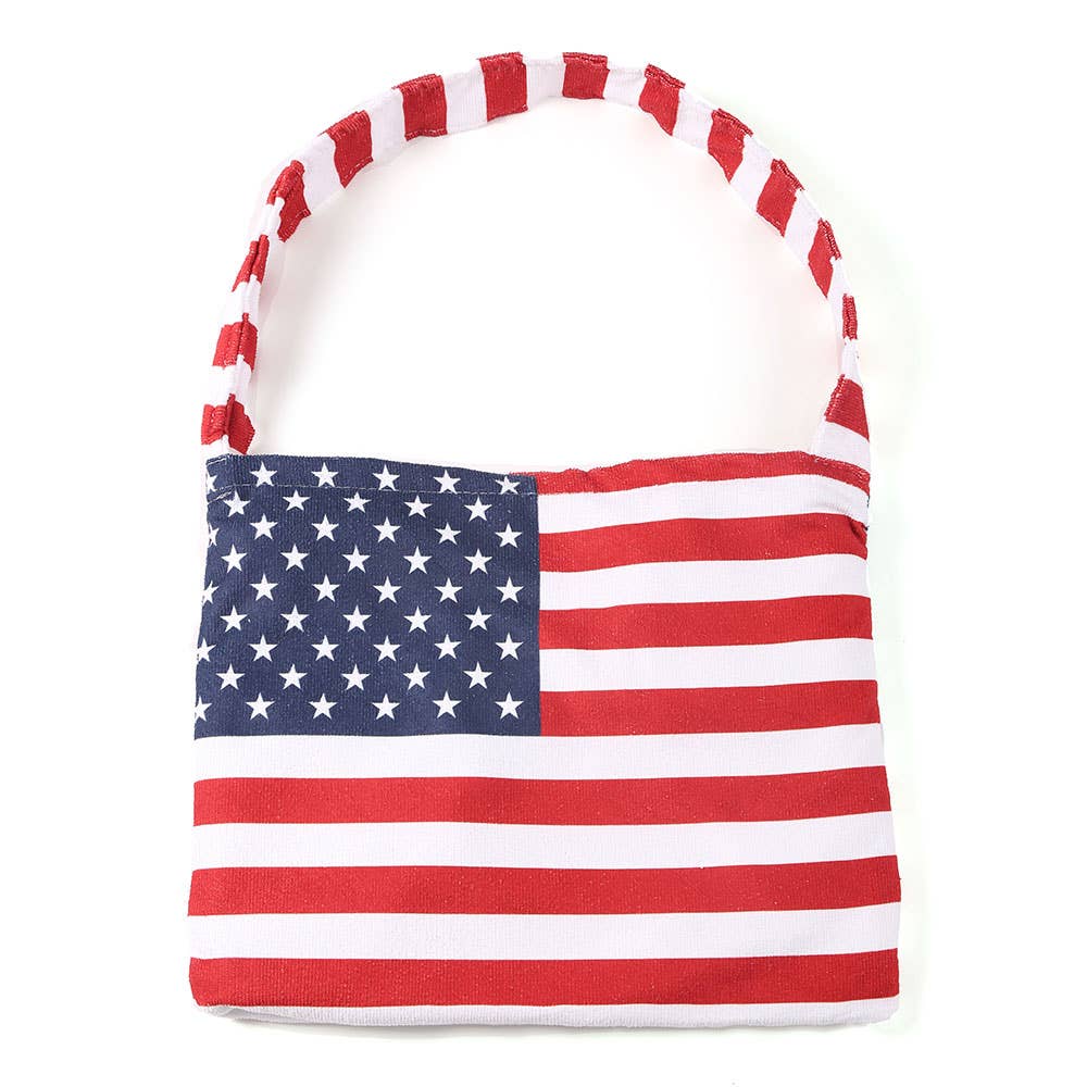 American Flag Print Beach Towel and Tote Bag