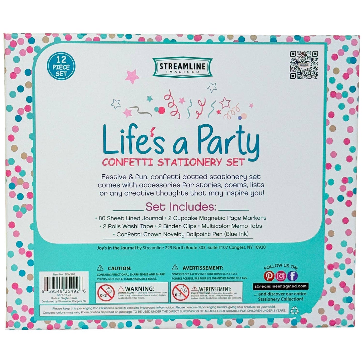 Confetti Boxed Stationery Set