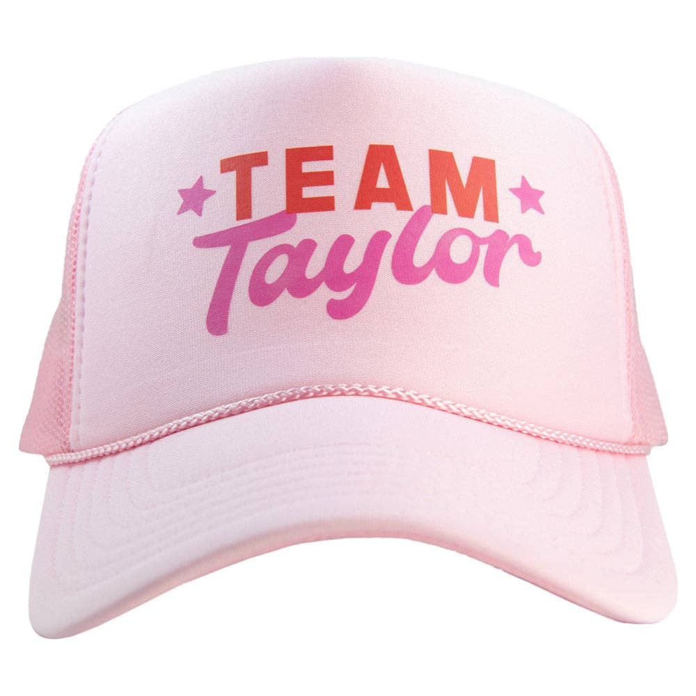 Team Taylor Trucker Hat: Light Pink