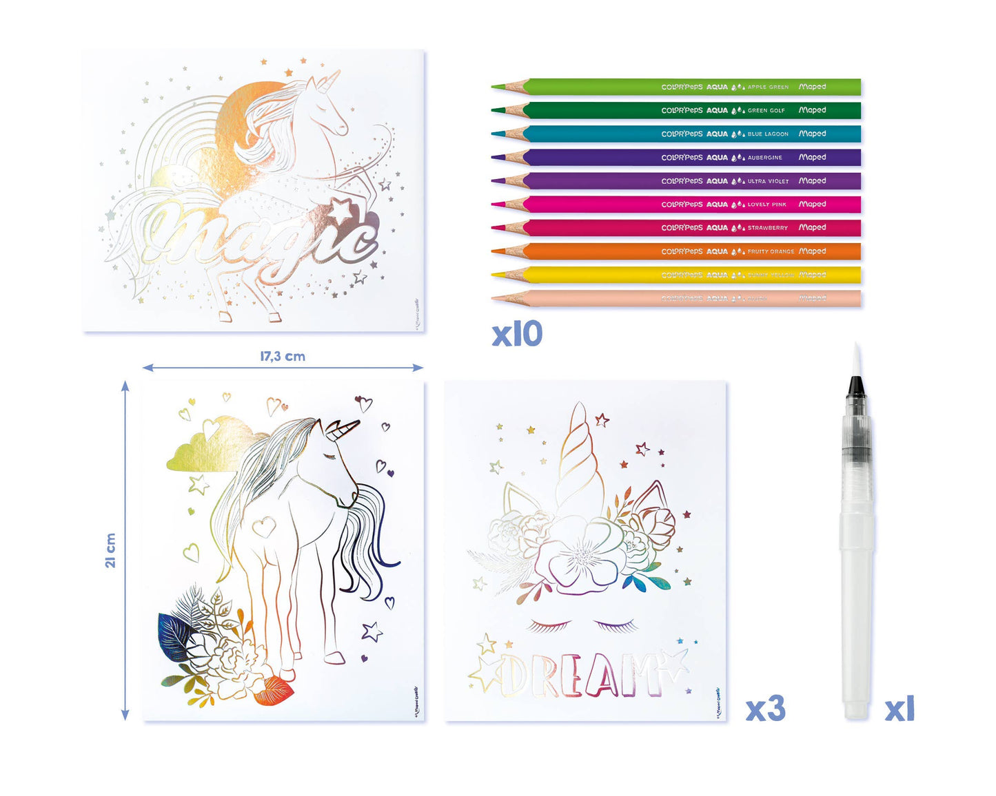 Aqua'Art Metallized Watercolor Kit - Unicorn