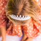 Stretch Glitter Princess Tiara Headband: White