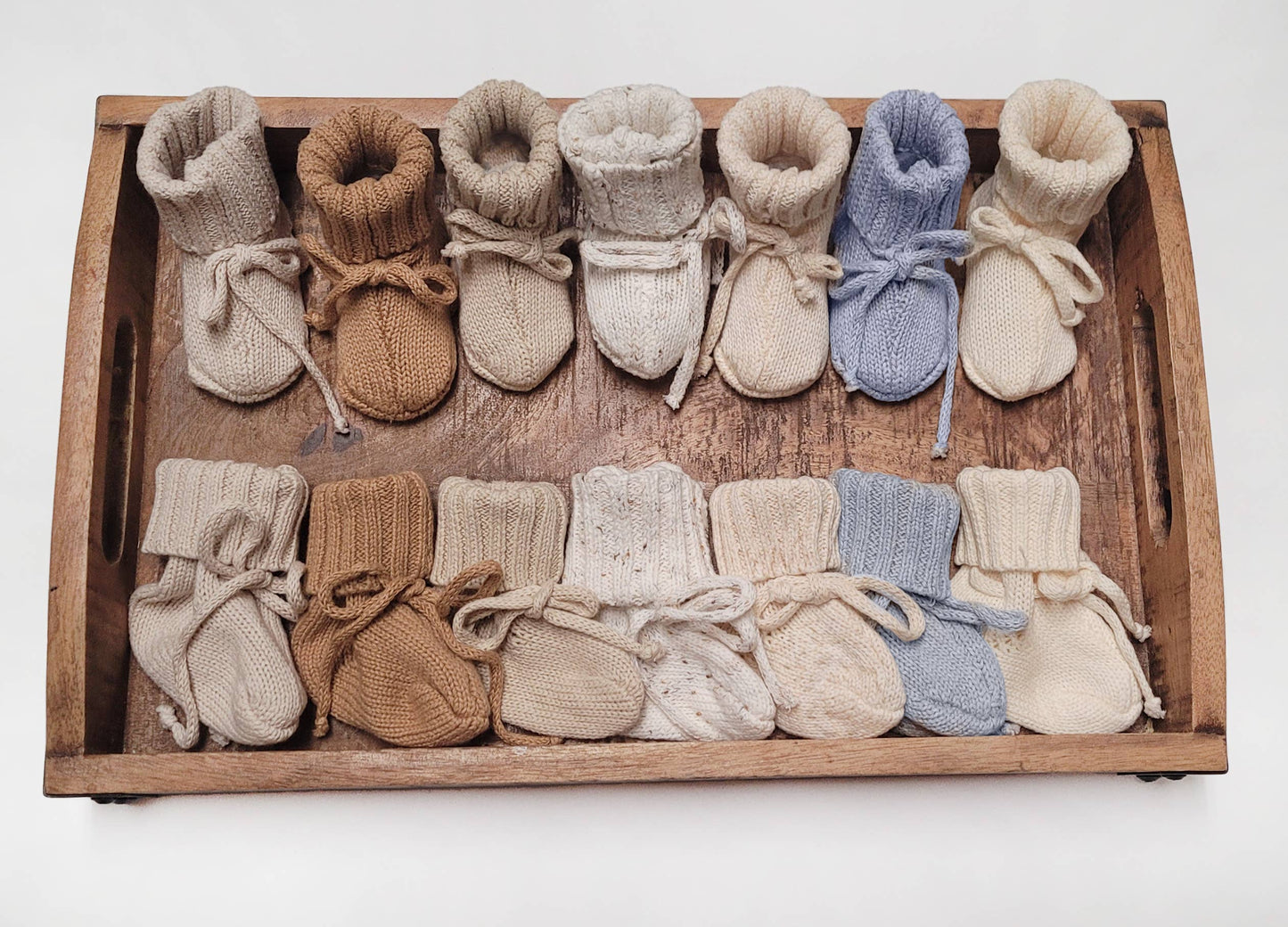 Baby Knit booties Taupe 3-9m