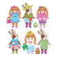 Garden Bunnies Magnetic Dress-up