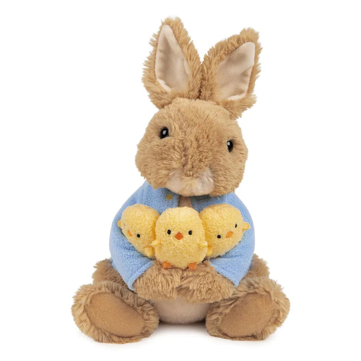 Peter Rabbit Holding Chicks, 9.5 in