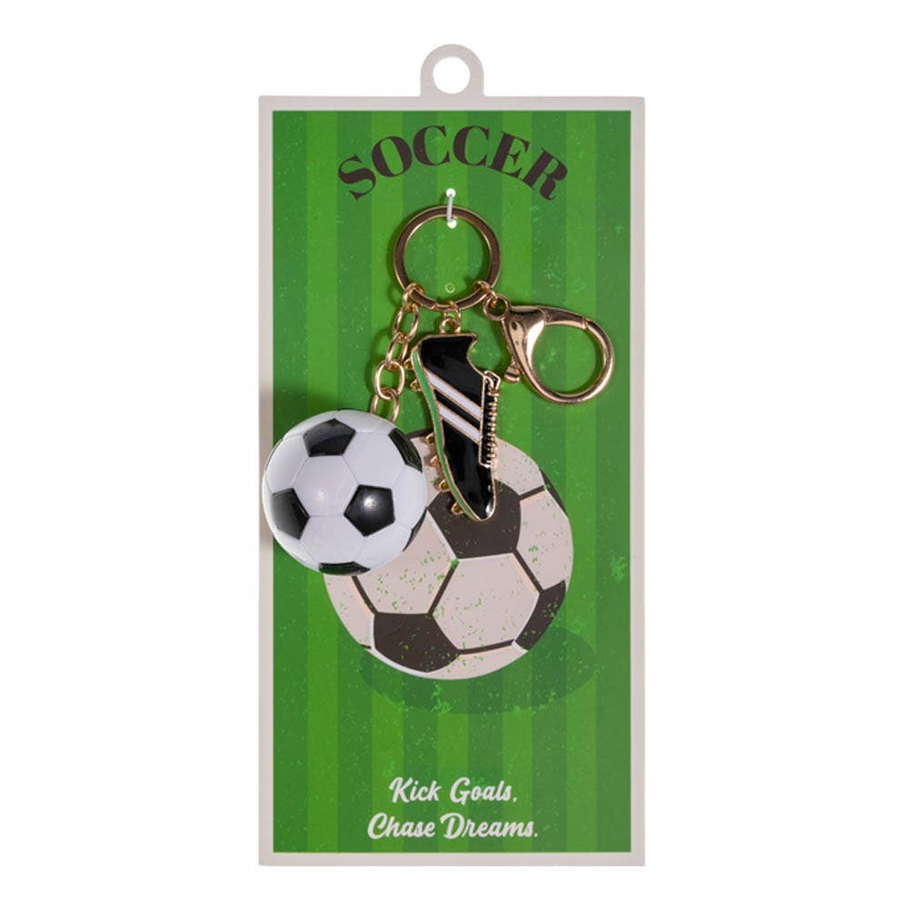 Soccer Ball Shoes Charm Keychain Bag Charm: Pink