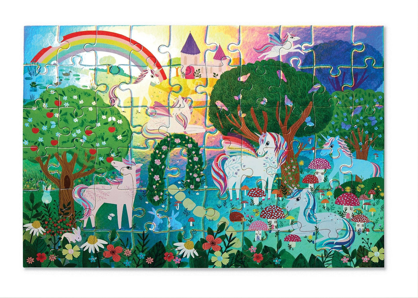 60-Piece Foil Puzzle - Sparkling Unicorn