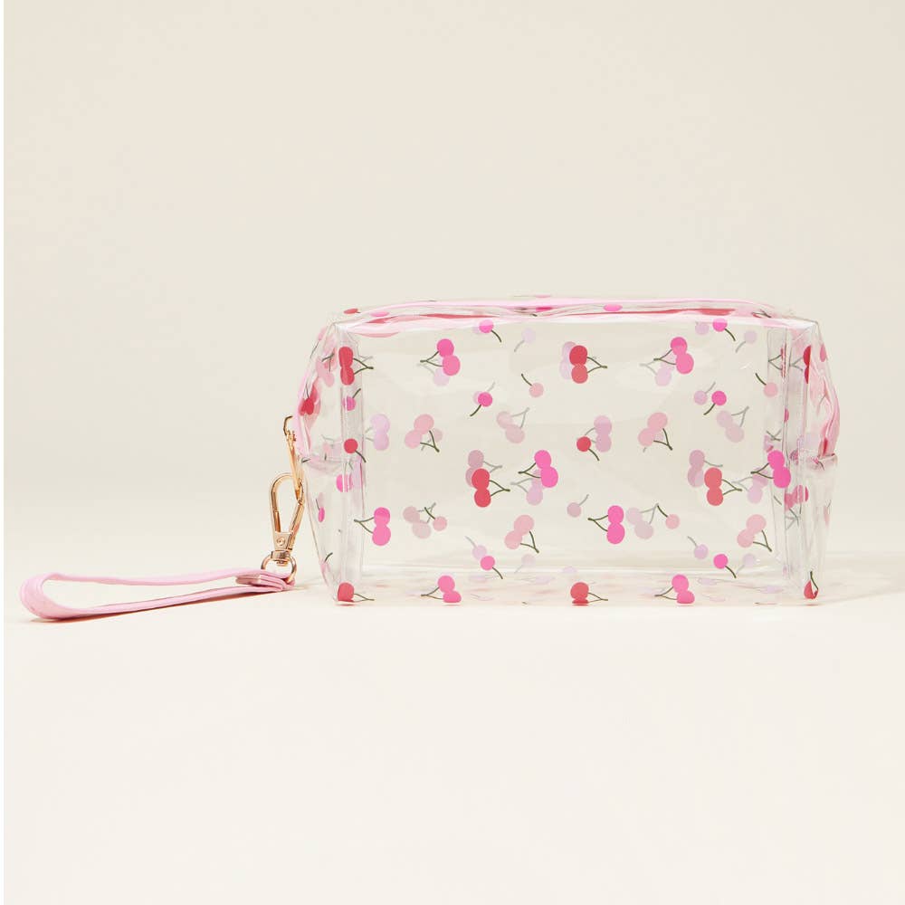 Cherry Transparent Cosmetic Pouch