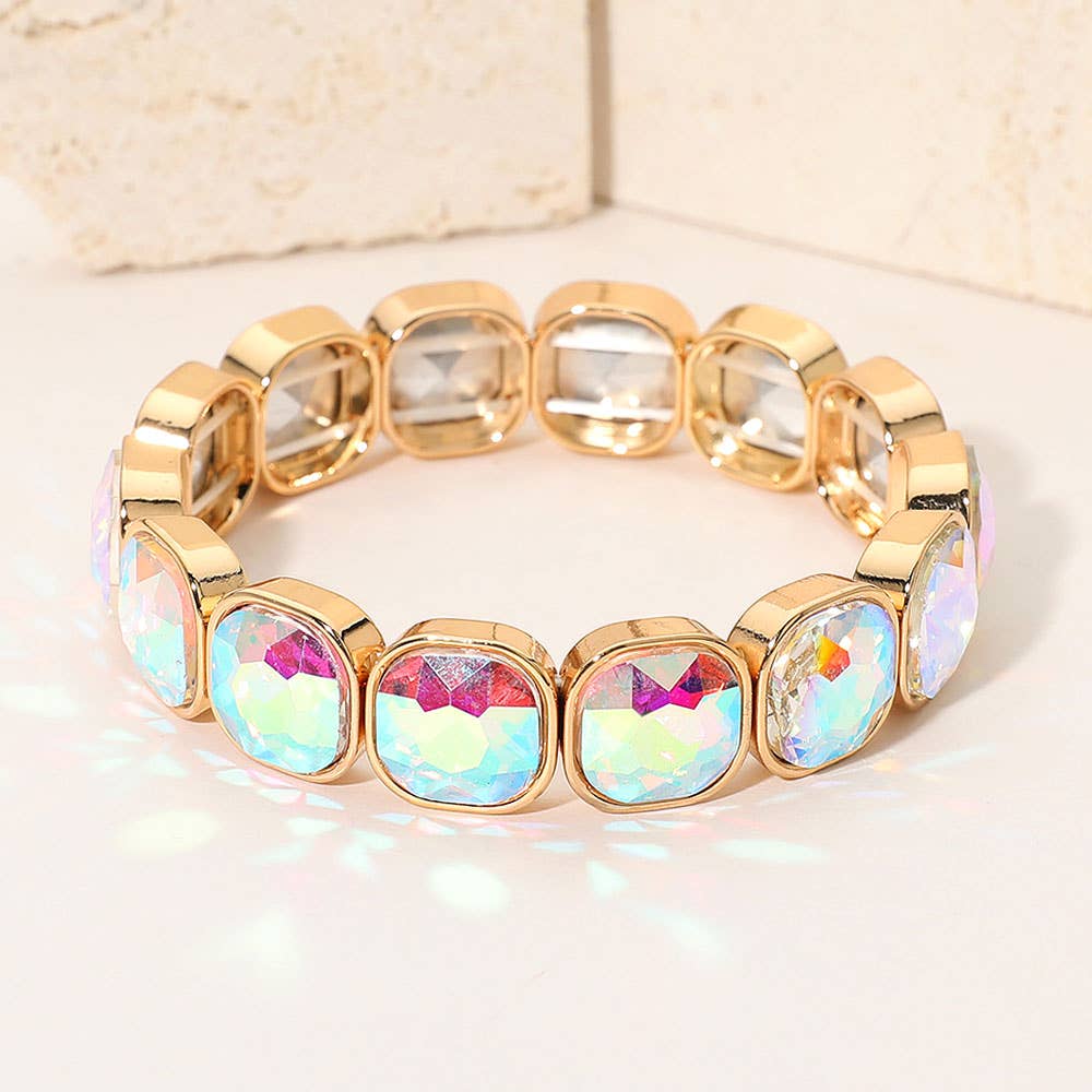 Chunky Gem Beaded Stretch Bracelet