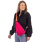 Hot Pink Solid SLING BAG with Striped Strap: Hot Pink