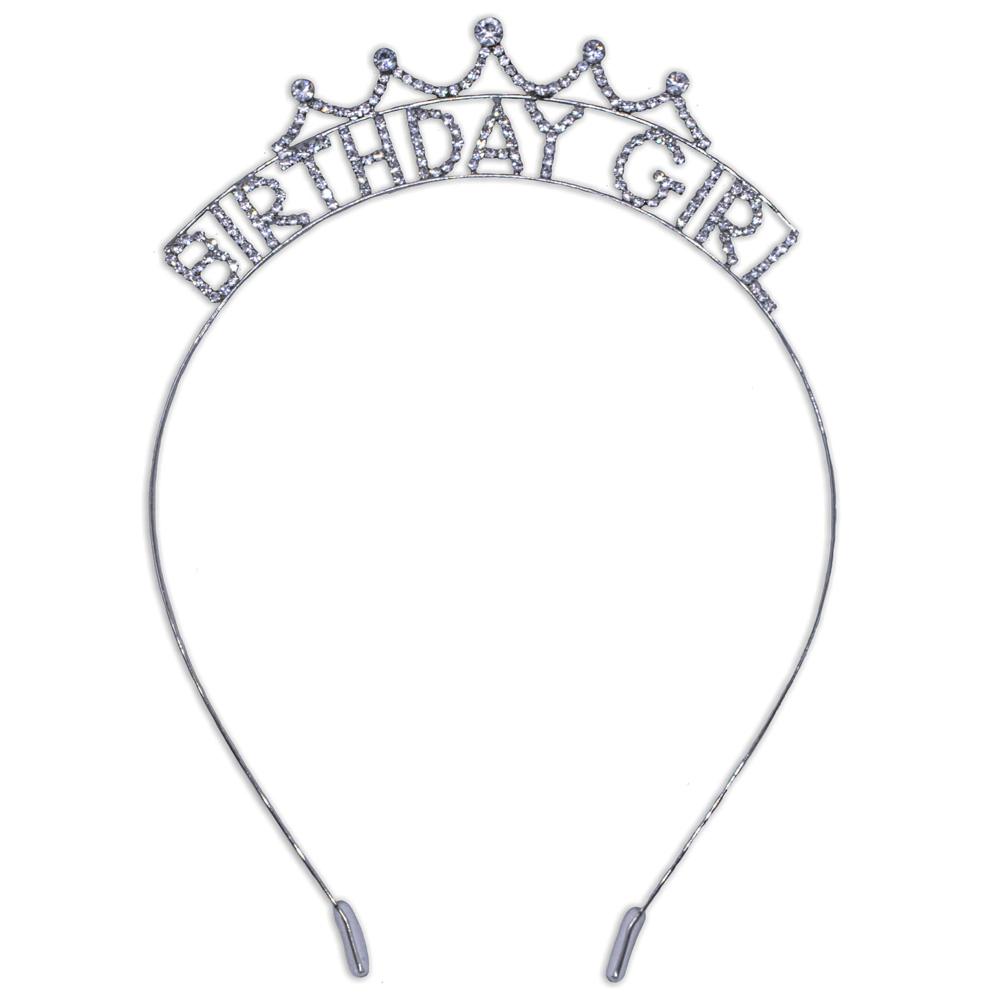 HBD Headband- Sparkle Rhinestone: Silver
