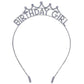 HBD Headband- Sparkle Rhinestone: Silver