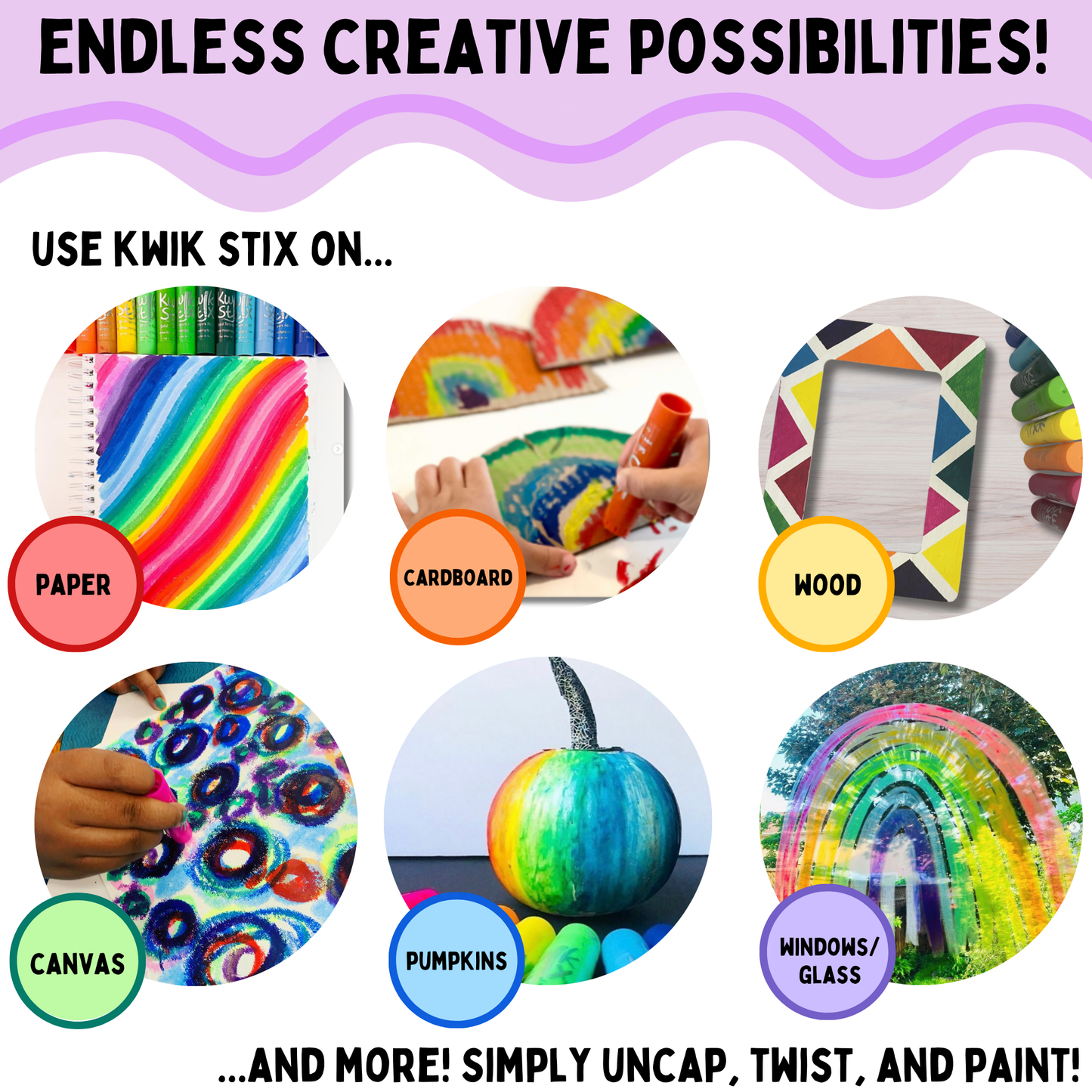 KwikStix Tempera Paint- Pastel 10 Colors