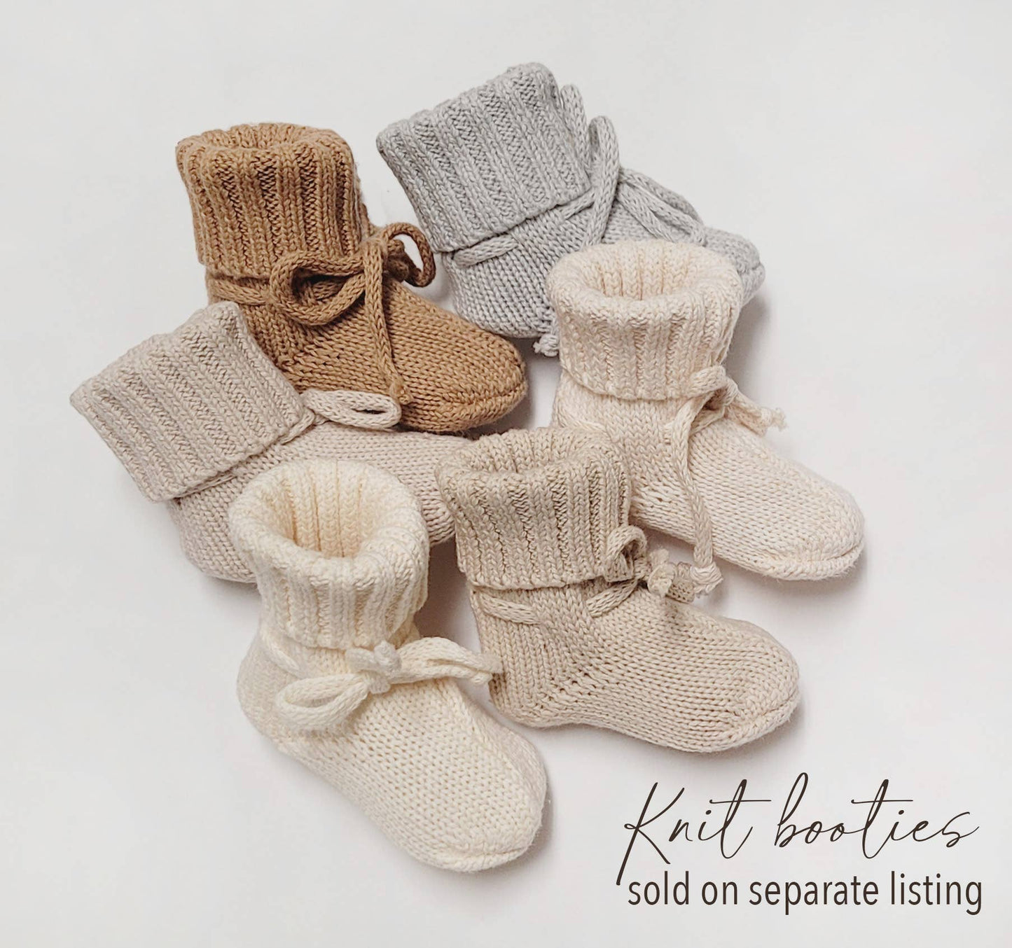 Baby Knit booties Taupe NB-2m