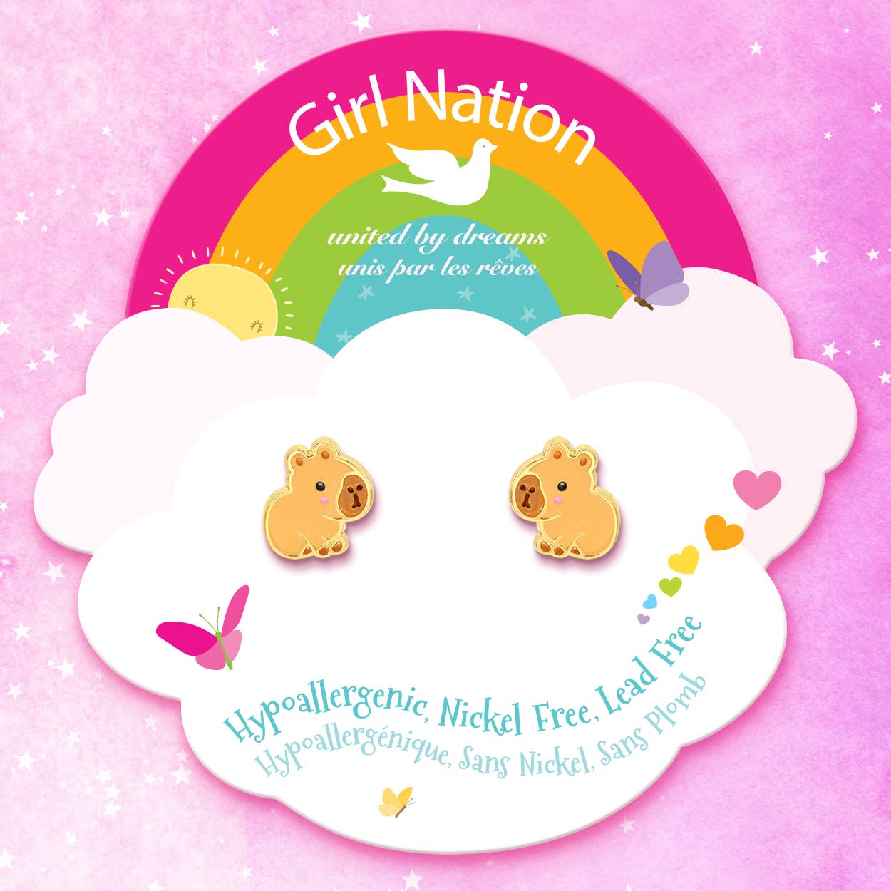 Happy Capy | Capybara | Cutie Stud Earrings for Girls