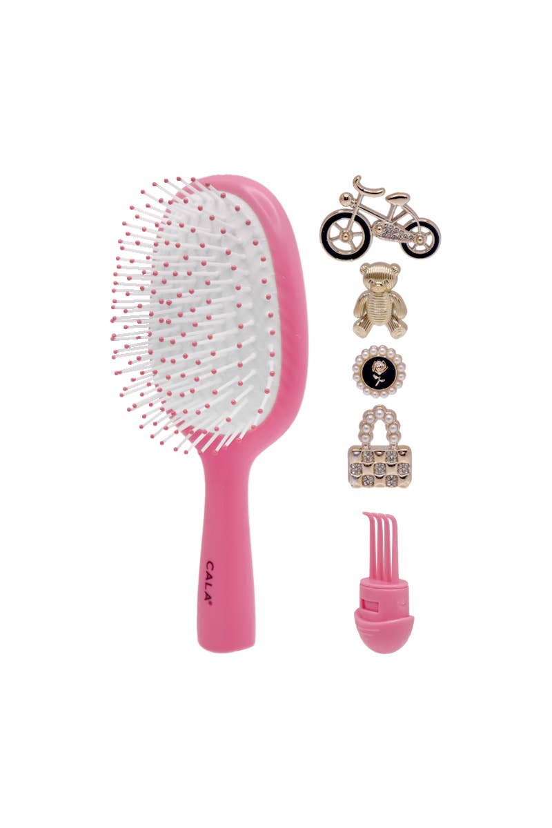 Hot Pink Charm Hair Brush