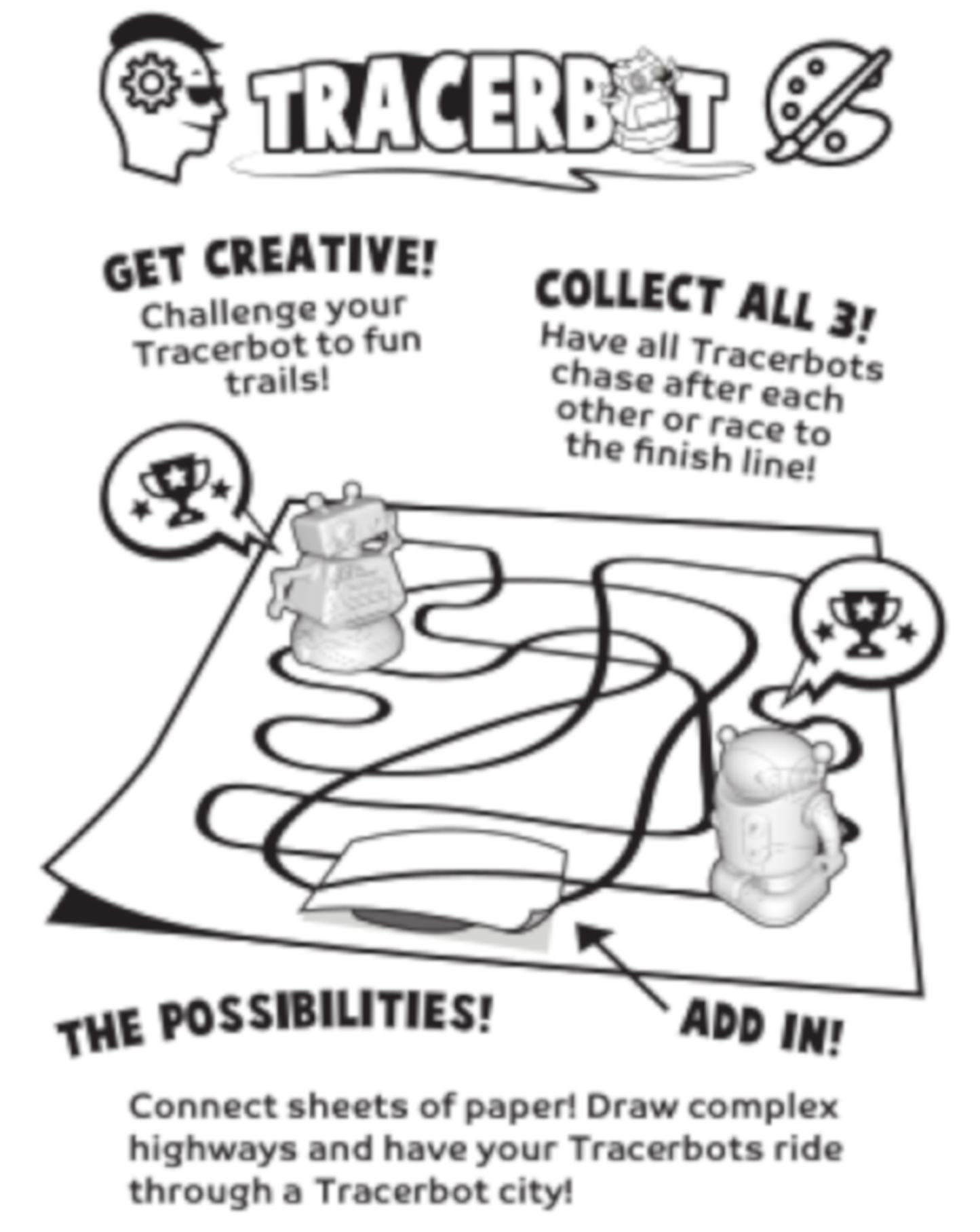 Tracerbot - Red. Inductive Robots Follow The Line You Draw