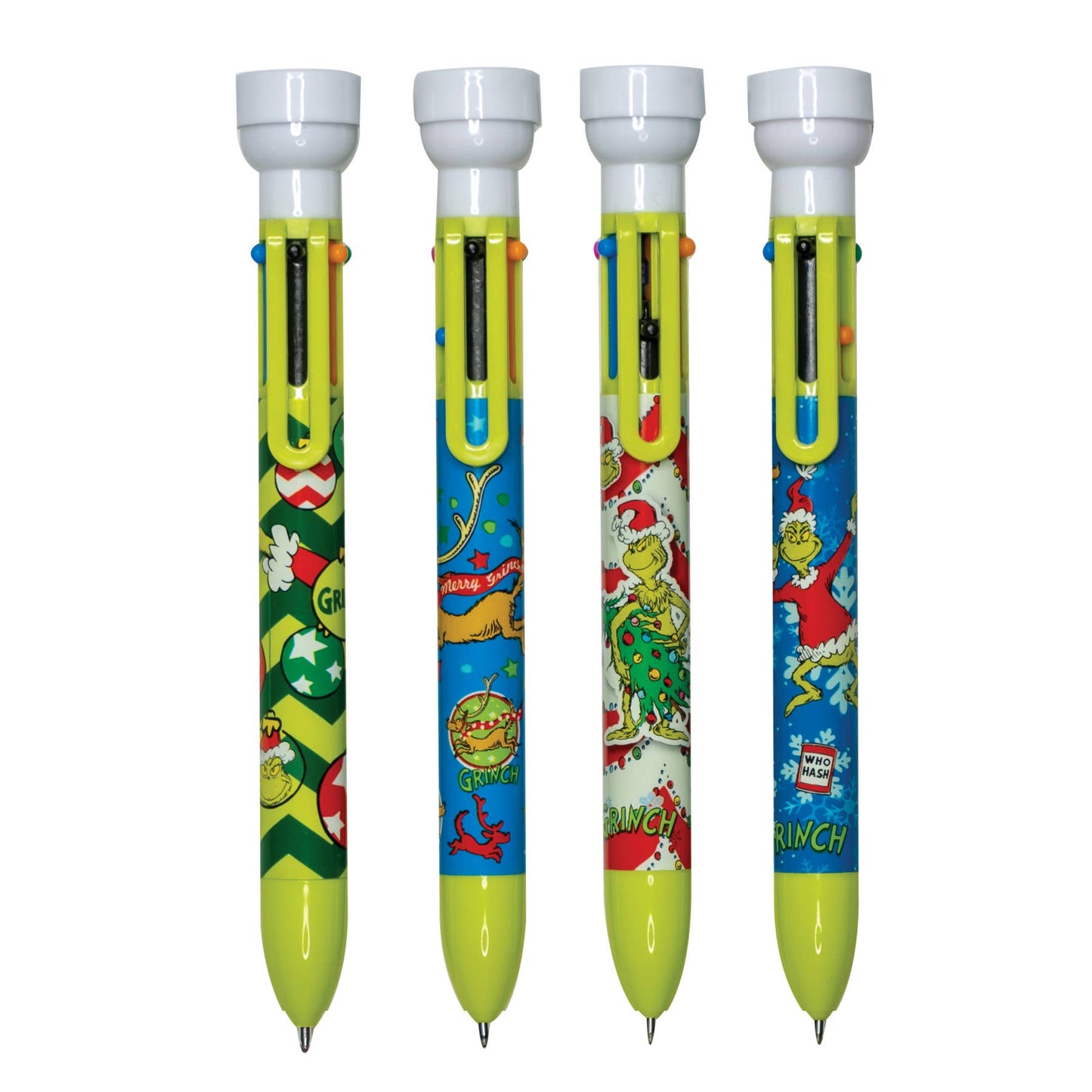 DR. Seuss Grinch 6 color pen w/stamp