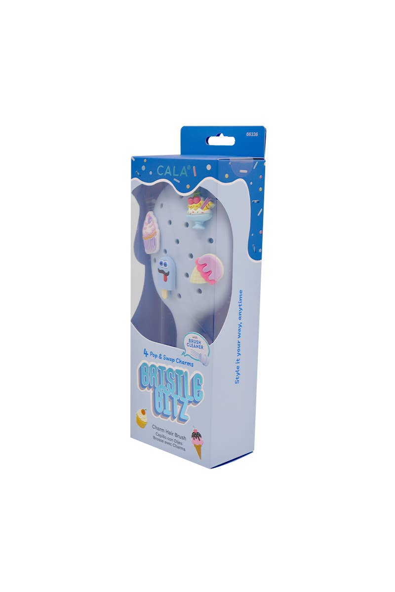 Blue Bristle Bitz Charm Hair Brush