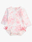 Pink Toile LS Rash Guard Swimsuit 3-6m