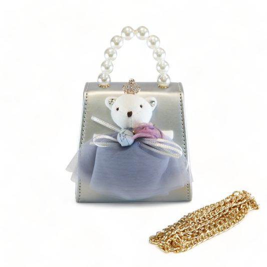 Princess Bear Purse: Silver