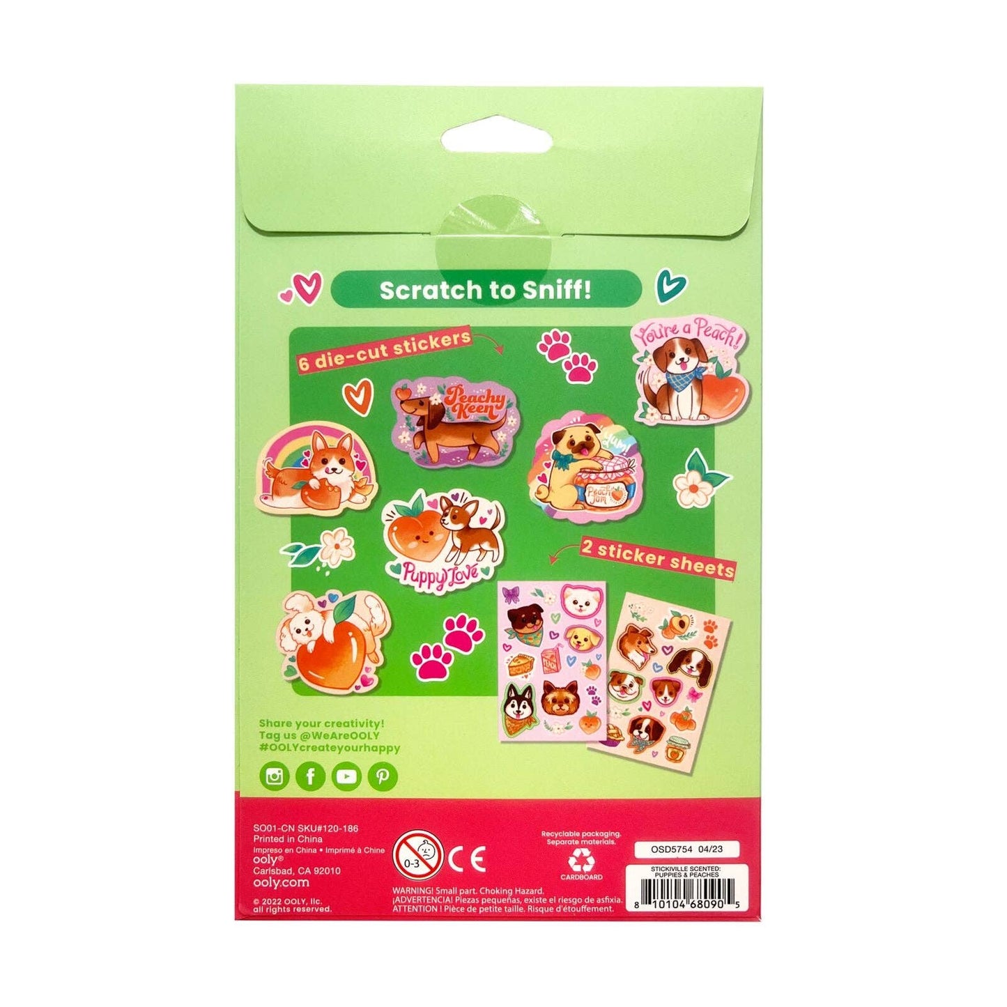 Puppies & Peaches - Scented Stickers